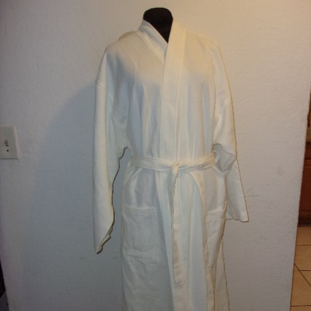 ANICHINI LUKINA WHITE COTTON ROBE XL